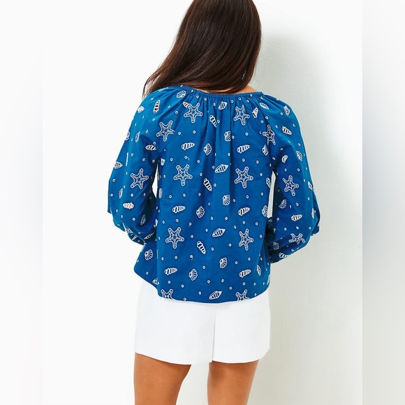 NWT Lilly Pulitzer Maisha Long Sleeve Eyelet – Shell Collector Embroidery - Picture 4 of 4